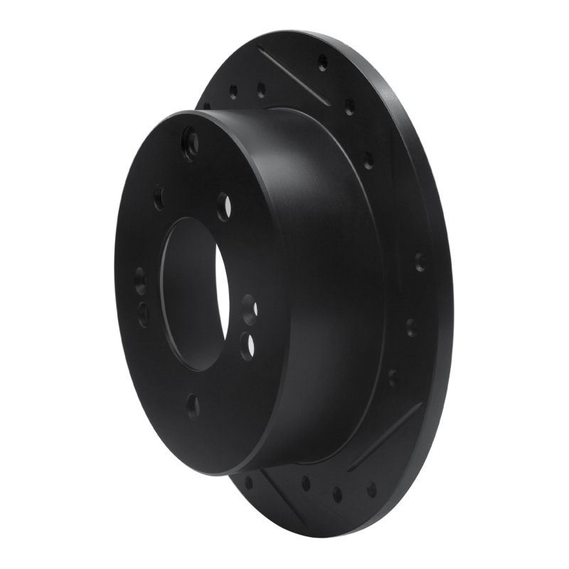 Kia Soul Brake Rotor (1) - Rear Right - R1 Concepts - Drilled & Slotted - Black - `10-`13